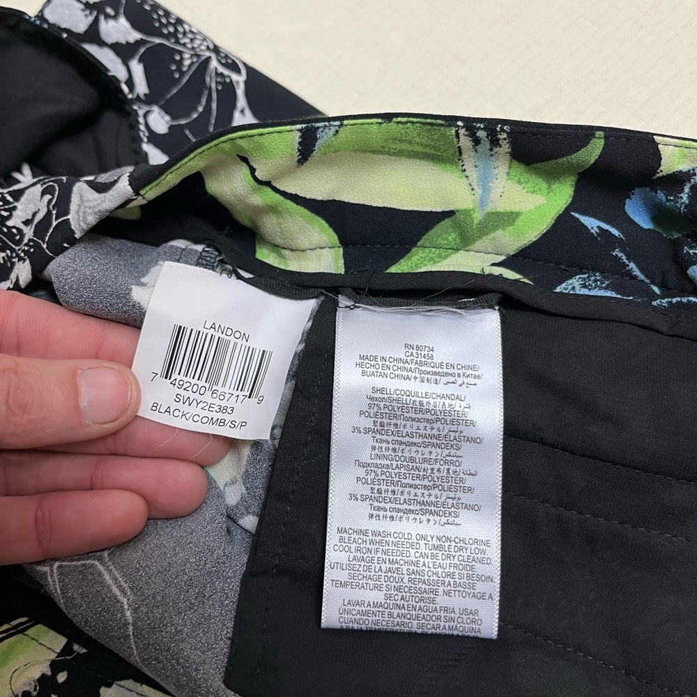 BCBGMaxAzria Black Floral Wide-Leg Trousers - Picture 7 of 10